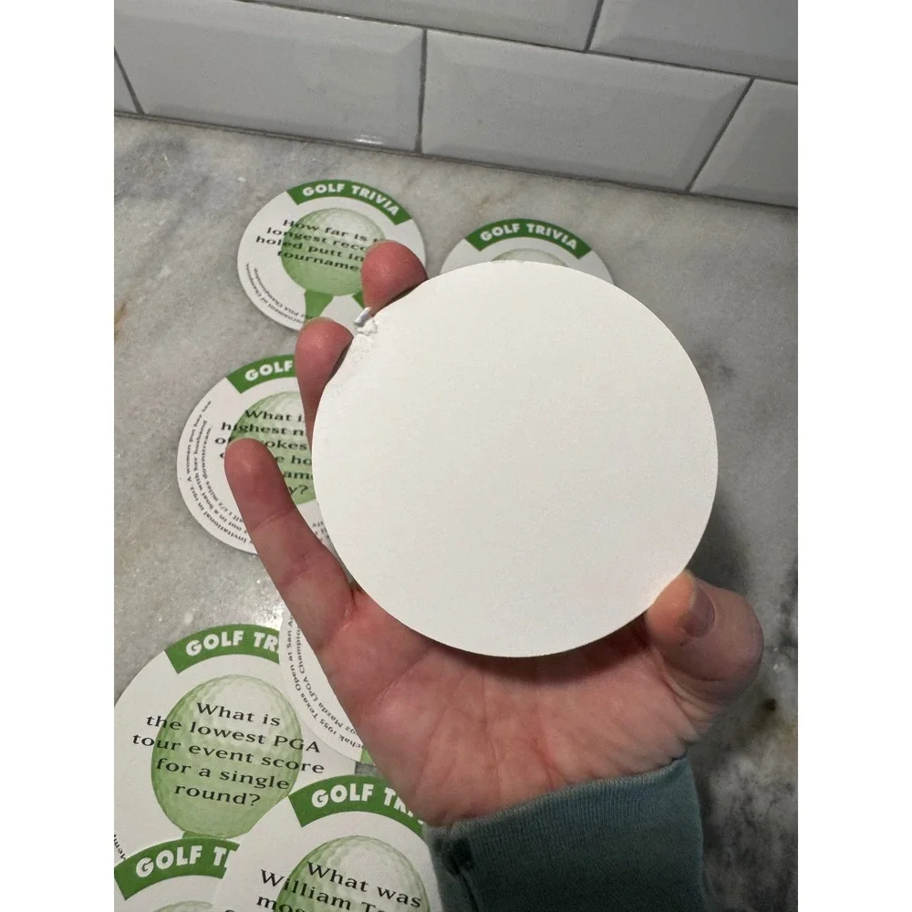 Golf Trivia Coasters‎ Set of 12 Different Facts Quotes Trivia Fun Tin Container